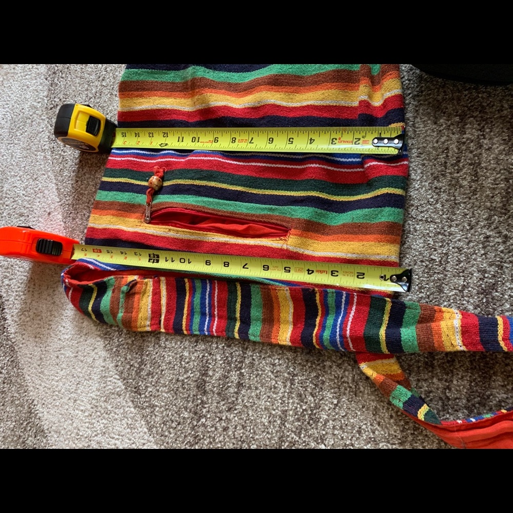 beach bag,Rainbow striped messenger bag, cross body bag - Picture 11 of 11